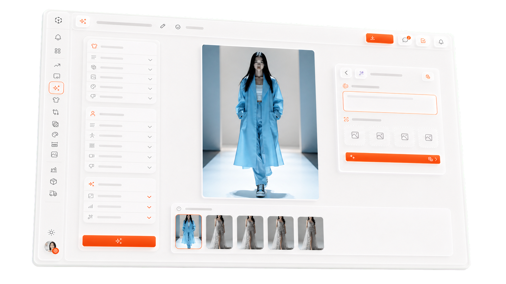Lifecycle AI Studio fashion concept generation workspace