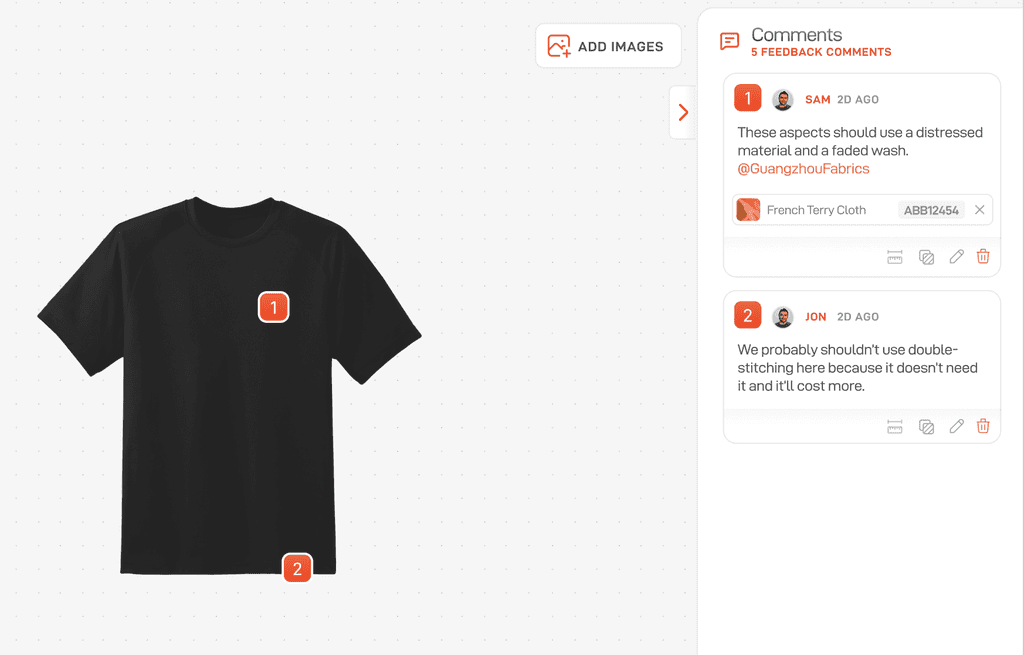 Annotated sample feedback inside a Lifecycle tech pack