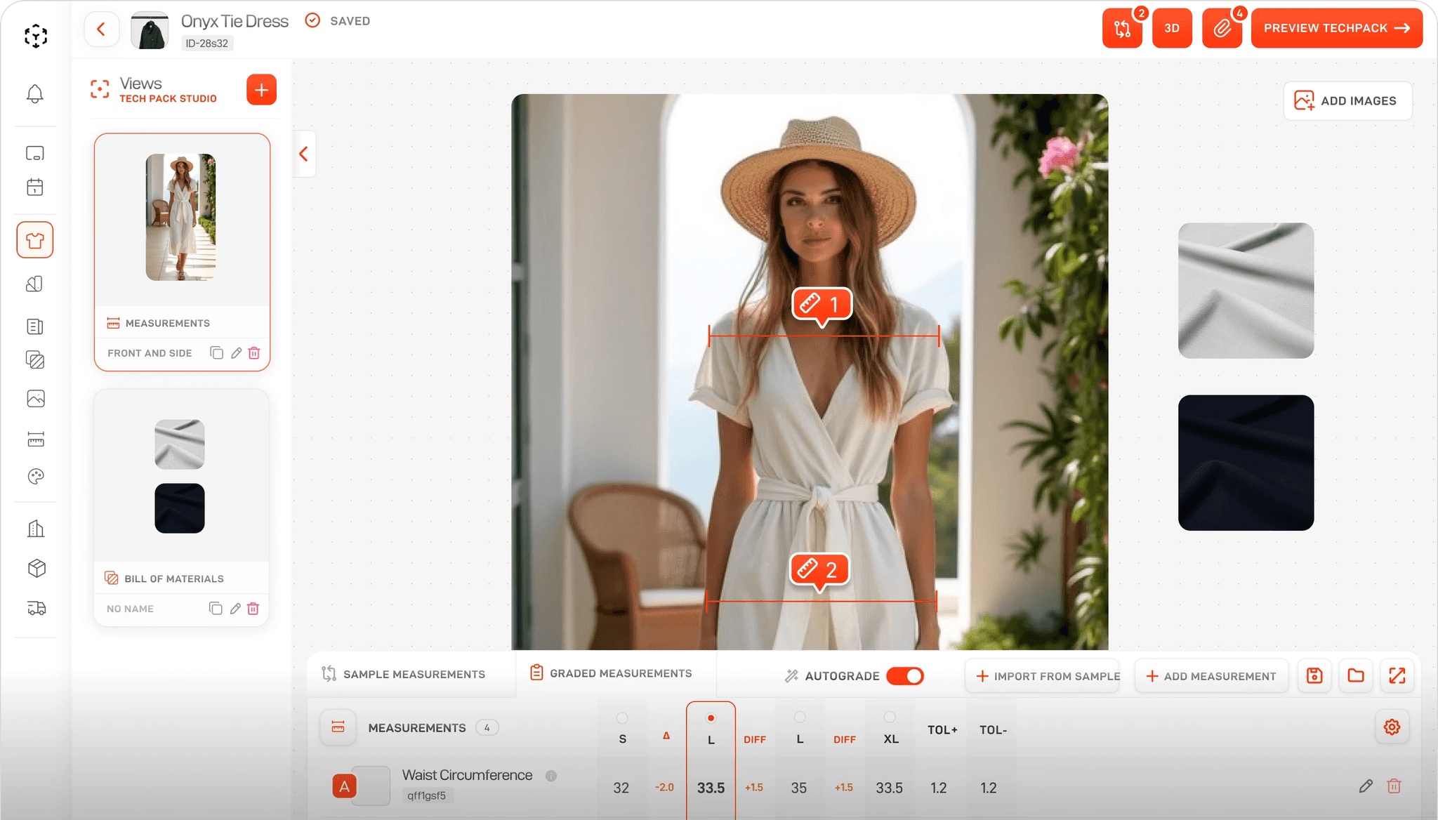 Live Lifecycle tech pack shared with a supplier
